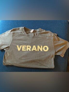 Bella Canvas VERANO Olive Green Tee with Gold 'VERANO' Print